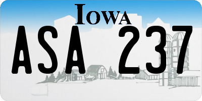 IA license plate ASA237