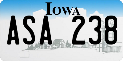 IA license plate ASA238