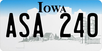 IA license plate ASA240