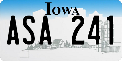 IA license plate ASA241