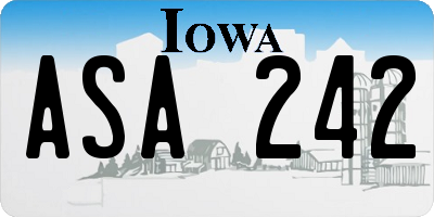 IA license plate ASA242