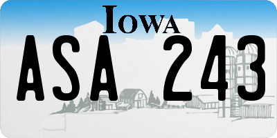 IA license plate ASA243