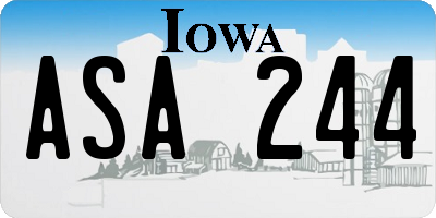 IA license plate ASA244