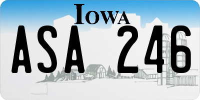 IA license plate ASA246