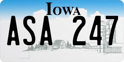 IA license plate ASA247