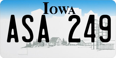 IA license plate ASA249