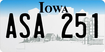 IA license plate ASA251