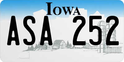 IA license plate ASA252