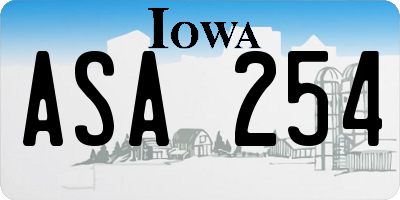 IA license plate ASA254