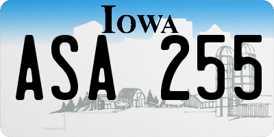 IA license plate ASA255