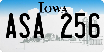 IA license plate ASA256