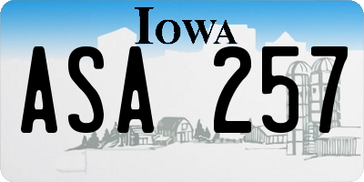 IA license plate ASA257