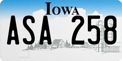 IA license plate ASA258