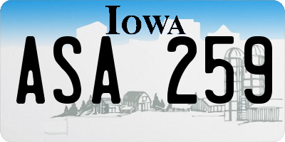 IA license plate ASA259