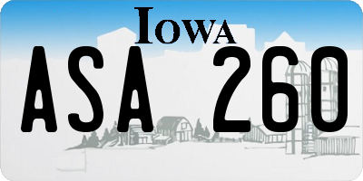 IA license plate ASA260