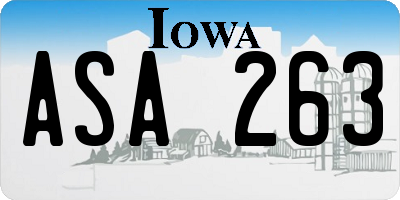 IA license plate ASA263