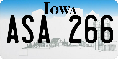 IA license plate ASA266
