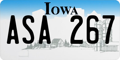 IA license plate ASA267