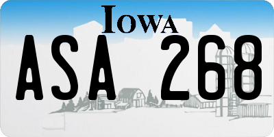 IA license plate ASA268