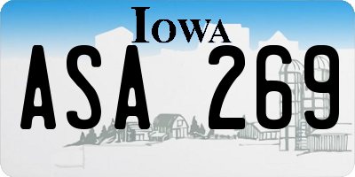 IA license plate ASA269