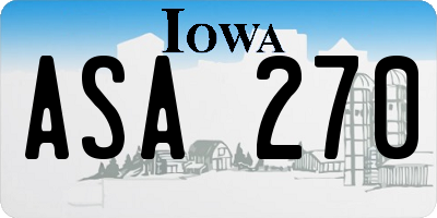 IA license plate ASA270