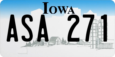 IA license plate ASA271