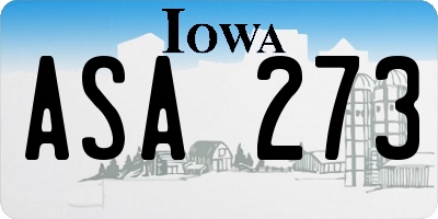 IA license plate ASA273