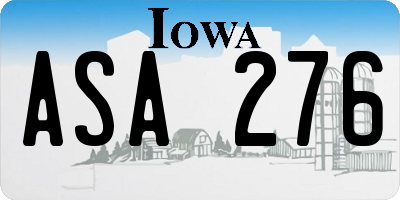 IA license plate ASA276