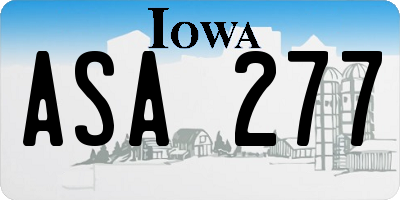 IA license plate ASA277