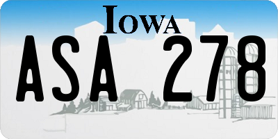 IA license plate ASA278