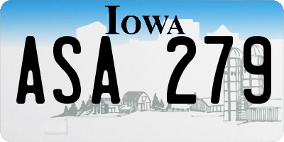 IA license plate ASA279