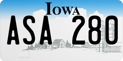 IA license plate ASA280