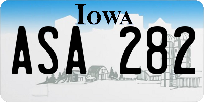 IA license plate ASA282