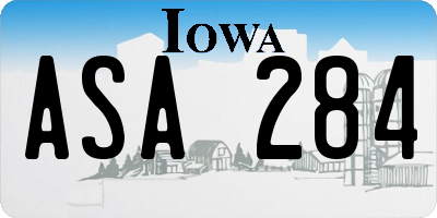 IA license plate ASA284