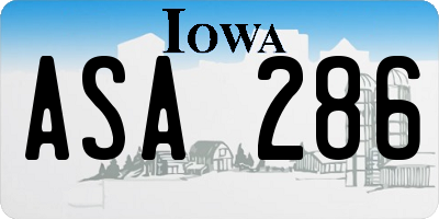 IA license plate ASA286
