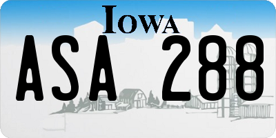 IA license plate ASA288