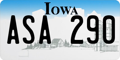 IA license plate ASA290