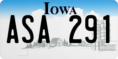 IA license plate ASA291