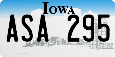 IA license plate ASA295
