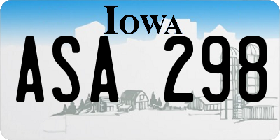 IA license plate ASA298