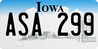 IA license plate ASA299