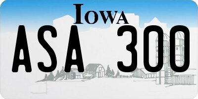 IA license plate ASA300