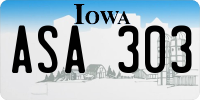 IA license plate ASA303