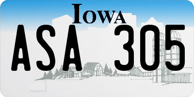 IA license plate ASA305