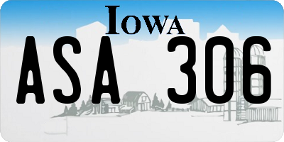 IA license plate ASA306