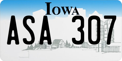 IA license plate ASA307