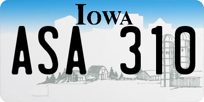 IA license plate ASA310