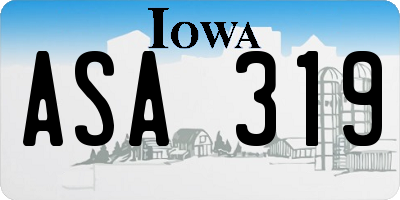 IA license plate ASA319