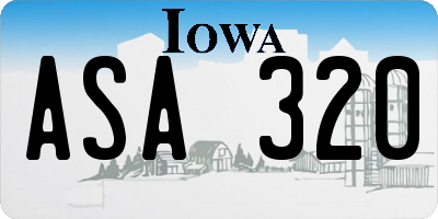 IA license plate ASA320