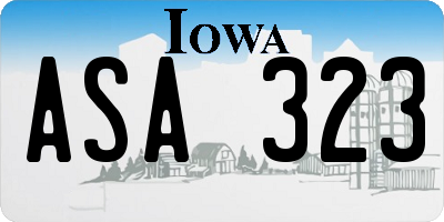 IA license plate ASA323